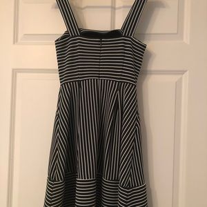 Great blue & white striped dress-stretch material